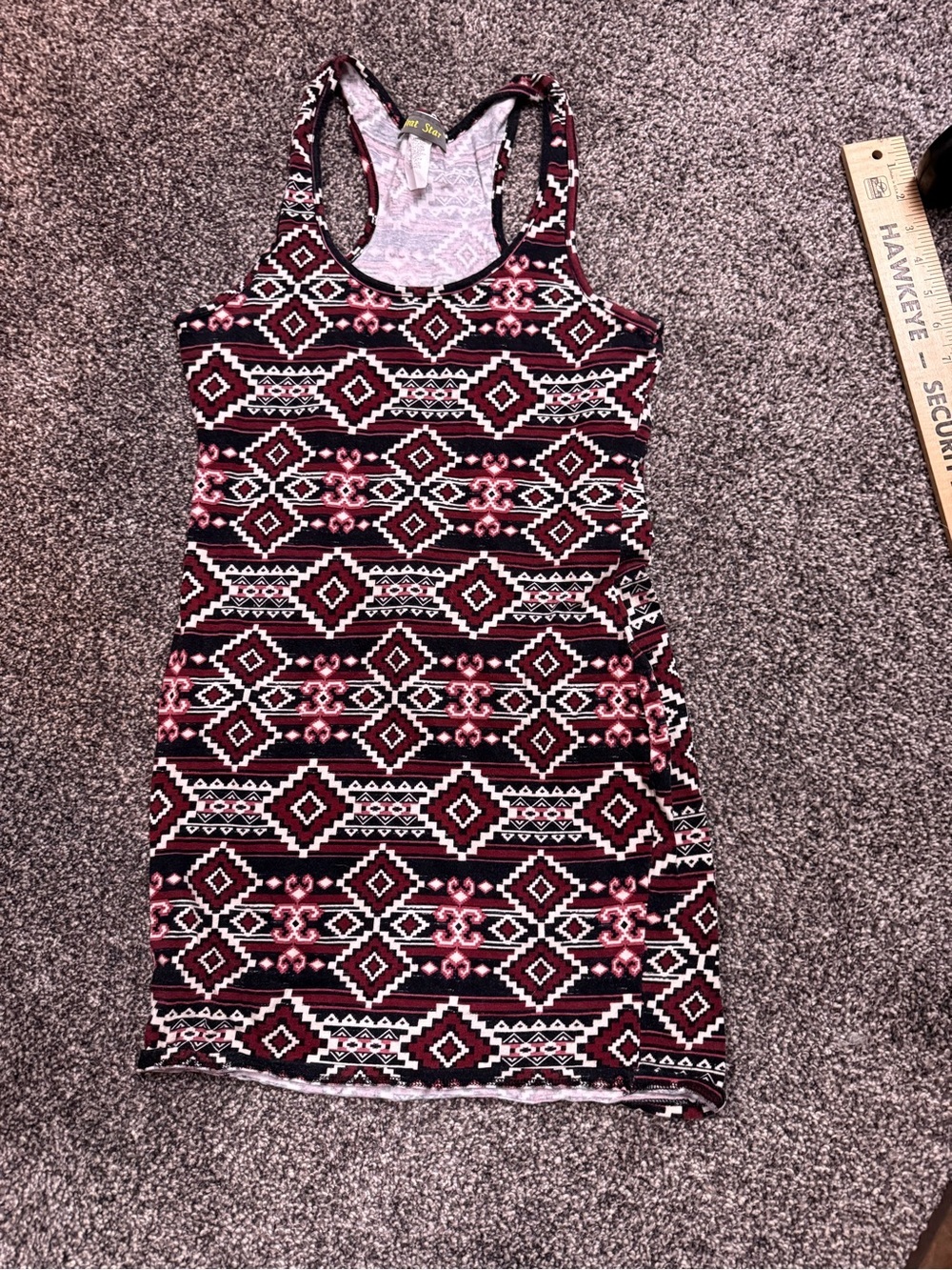 Aztec Print Racerback Tank - Burgundy & Pink - Brat Star brand